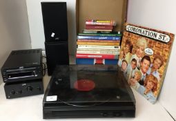 Fifteen items - JVC Blue Tooth DAB four piece stereo system, Sony PS-LX46P stereo turntable,