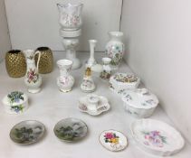 Seventeen items - five pieces of Aynsley - Wild Tudor vase 16cm high,