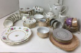 Sixty-eight items - forty-six pieces of Royal Chelsea and New Chelsea rose decorated tea service,