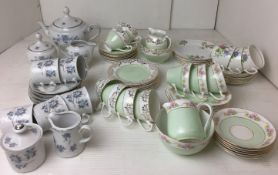 Sixty-seven items - fifteen pieces of Duchess flower decorated tea service,