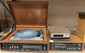 A Dynatron combined record deck with Golding Lenco GL78 stereo transcription turntable and a SRX30A