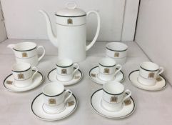 Fifteen piece Wedgwood House of Commons coffee set in green,