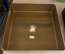 BRUSHED BRASS COUNTERTOP BASIN 400x400MM