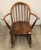 A vintage Ercol small elm rocking chair (CWH Ref: MA5)