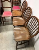 A pair of Ercol style chairs and one similar,