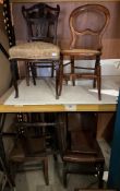 Eight assorted chairs,