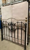A decorative black metal king size bed frame with base (CWH Ref: MA3)
