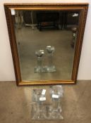 A gilt framed wall mirror, 59.5cm x 44.