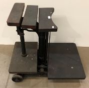 An early 20th century iron and wood W&T Avery Ltd sack scales (CWH Ref: MA5)