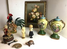 Nine items - pair of green,