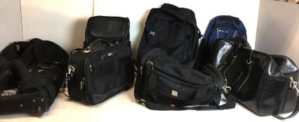 Seven bags - Jeep wheeled holdall 80 x 35cm, black crocodile effect holdall 60 x 26cm,