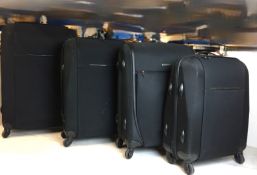 Set of four Samsonite black four-wheeled suitcases from 57 x 40 x 20cm to 77 x 51 x 27cm (CWH Ref: