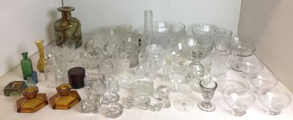 Sixty plus glass items - Mdina Glass Earthtones vase 23cm high,