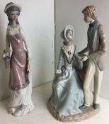 Two Casades figurines - Romantic Rendezvous 37cm high,