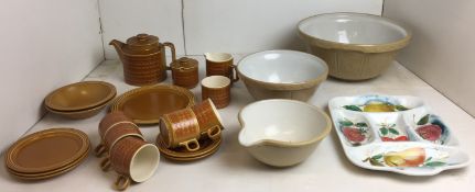 Twenty-one items - seventeen pieces of Hornsea Saffron tea service,