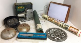 Six items - Alvis colour slide projector with original box (plug cut off display only),