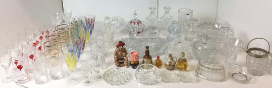 Sixty plus mainly glass items - five miniatures including Dimple and Bell's,