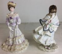 Two Coalport figurines 'Louisa at Ascot' 21cm high,