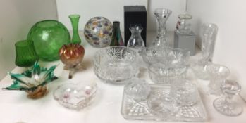 Twenty-two pieces of glassware - Stuart Crystal 6" Cascade Chloe vase with box,