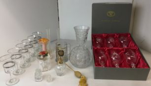 Eleven mainly glass items - including boxed set of six Bohemia Crystal Melody goblets,