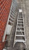 A large Ramsay aluminium ten step step-ladder (CWH Ref: Yard)
