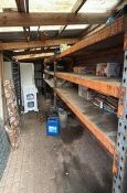 Two sections of metal racking, one section 2.