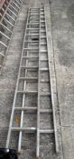 An aluminium thirty rung double extension ladder (CWH Ref: Yard)