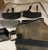 Motorbike chrome handlebars, four motorbike steps,