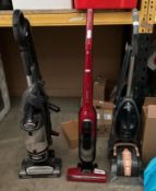 A 240v upright carpet cleaner, a Bosch Athlet 18V lithium-power cordless vacuum cleaner (no cable),
