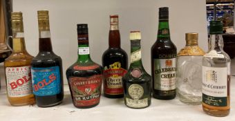 A mixed selection of liqueurs including a 26 fl.