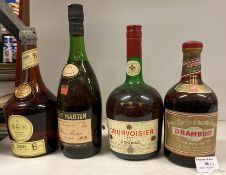 A one litre bottle of Courvoisier Luxe Cognac 40% volume, a 24 fl.