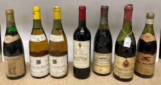A collection of seven vintage French white and red wines (all sold as seen,