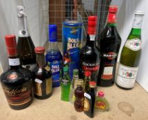 A 75cl bottle of Cockburn's Fine Ruby Port, a 100cl bottle of Martini Rosso,
