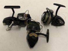 3 x Assorted vintage reels including Garcia Mitchell 301 K.P Moritts 'Intrepid De-Luxe' and K.