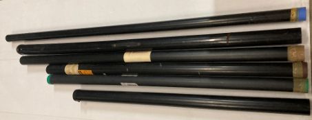 6 x Assorted fishing rod protective tubes approximately 4' to 6' (CWH Ref:W+X04)