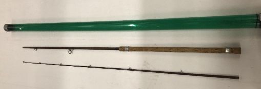 A VIntage Hardy Walker 10' carp two piece rod ingreen plastic tube (CWH Ref: S08)