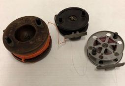 3 x Vintage fishing reels including Allcock 'Aerialite',