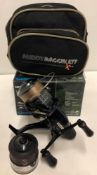 A Shimano 'Baitrunner' DL10000RA fishing reel with box and two spools in a Middy fabric bag (P08)
