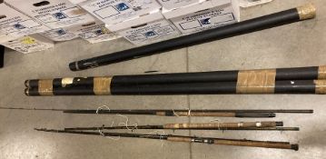 3 x Assorted two piece fishing rods by ABU,