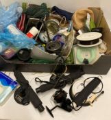 A Large quantity of assorted fishing accessories including assorted line, pole rest,