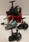 4 x Assorted fishing reels including Daiwa (DS1350), a Shakespeare '2002HK',