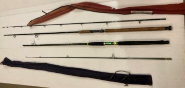 A Abu Garcia 'Conon 1000' 11' 335cm Parabolic Action two piece fly fishing rod and a Diawa two