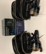 2 x Shimano 'Baitrunner' DL10000RA fishing reel with box and two spools in Middy fabric bag (P08)