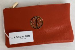 5 x Orange coloured Long & Son London small cross body bags (RRP - £32 each) (CWH Ref: J12)