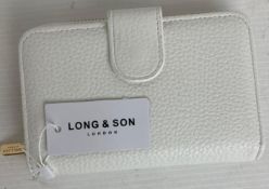 6 x White coloured Long & Son London purses 9CWH Ref: J11)