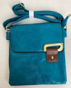 10x Dark teal coloured Long & Son London satchel cross body handbags (CWH Ref: J10)