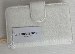 8 x White coloured Long & Son London purses (CWH Ref: J11)