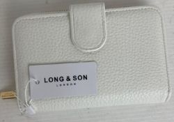 6 x White coloured Long & Son London purses (CWH Ref: J11)
