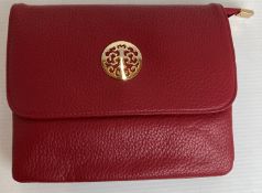 2 x Red coloured Long & Son London medium cross body bags (RRP - £32 each) (CWH Ref: J12)
