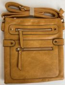 12 x Yellow coloured Long & Son London multi pocket cross body bags (RRP - £45 each) (CWH Ref: